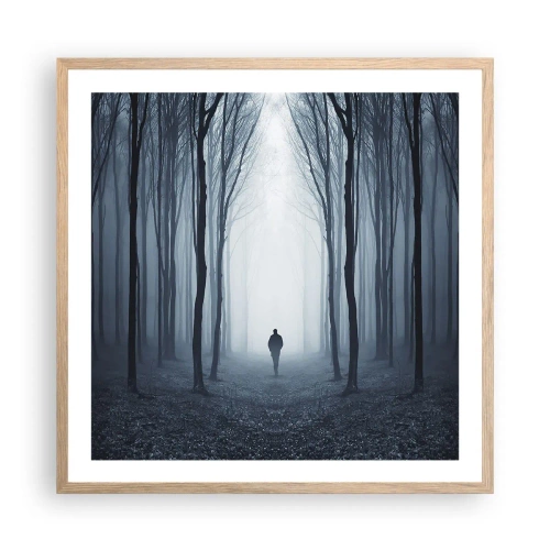 Affiche dans un chêne clair - Poster - Tout est simple et clair - 60x60 cm