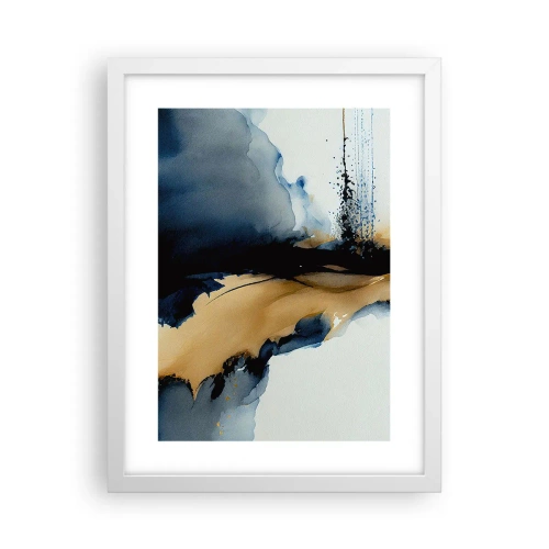 Affiche dans un cadre blanc - Poster - Derrière le rideau - 30x40 cm