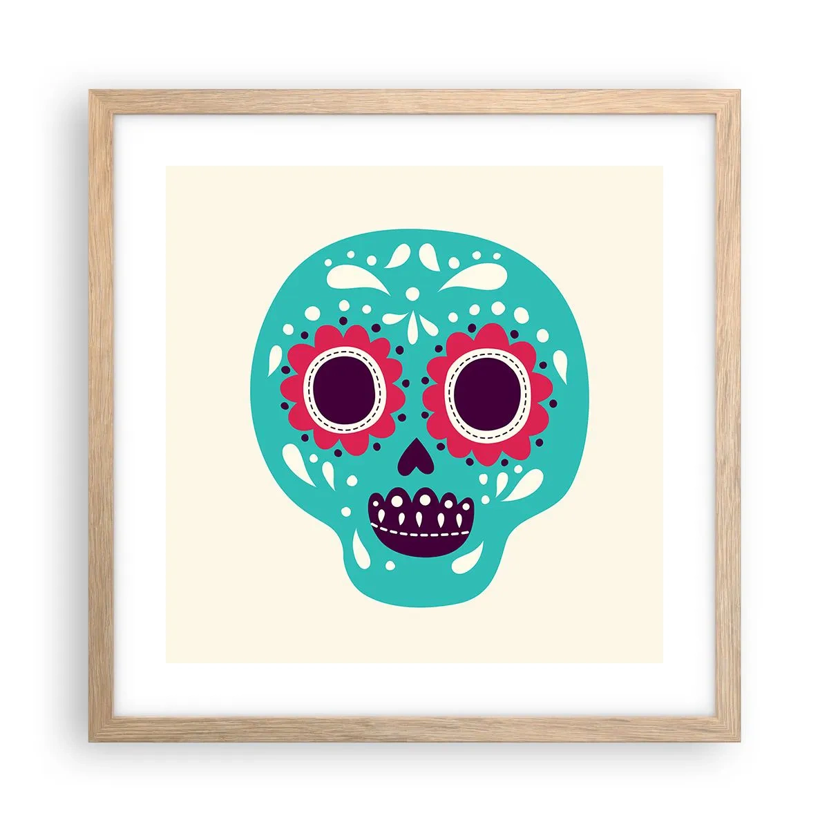 Affiche dans un chêne clair - Poster - La vie – du plaisir jusqu'à la mort - 40x40 cm