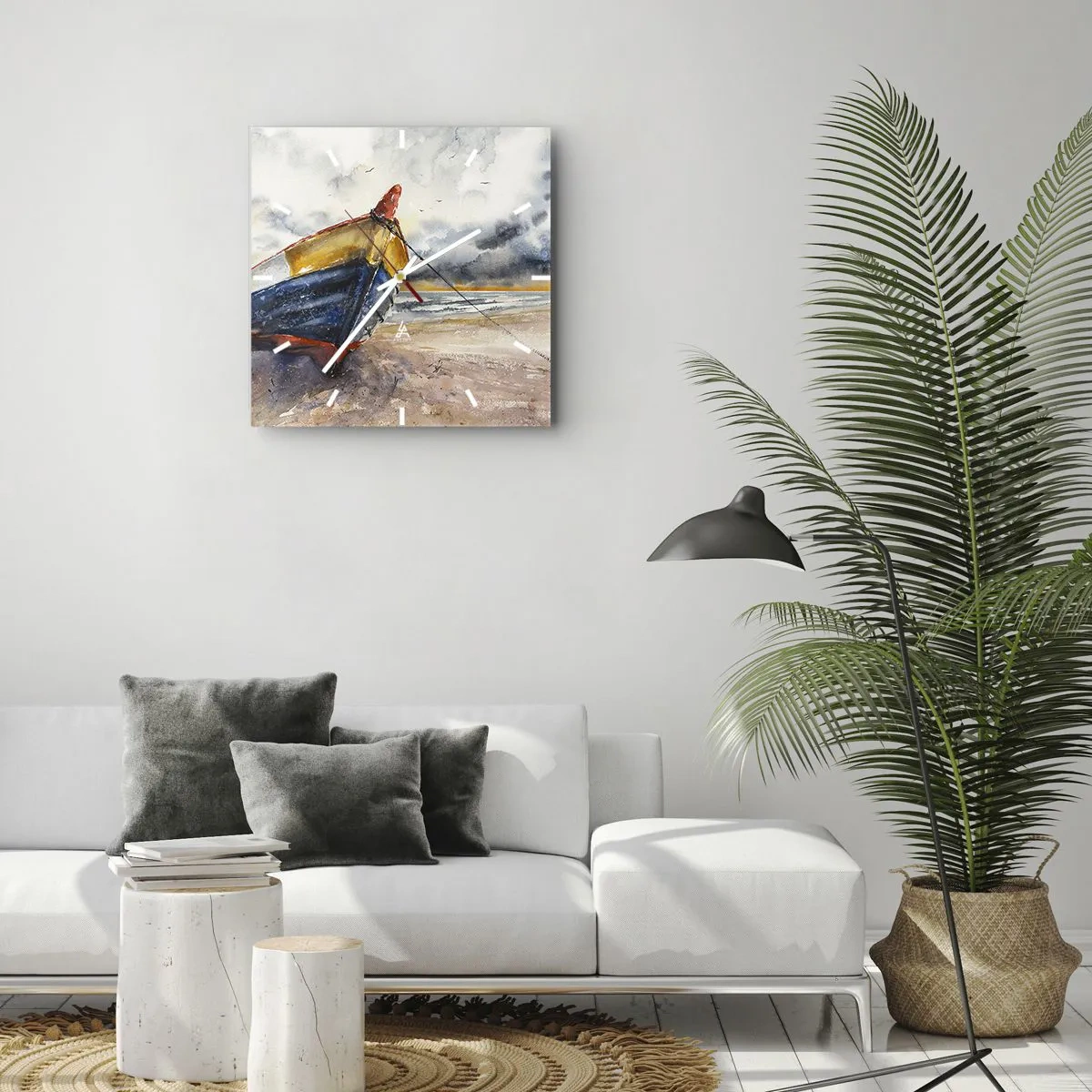 Horloge murale - Pendule murale - Repos sur le rivage - 40x40 cm