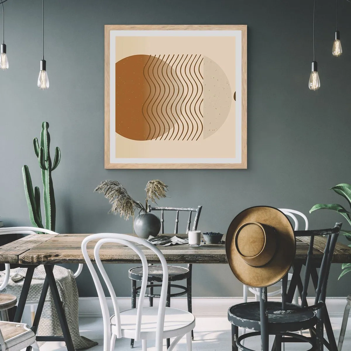 Affiche dans un chêne clair - Poster - Sur l'origine des figures géométriques - 50x50 cm
