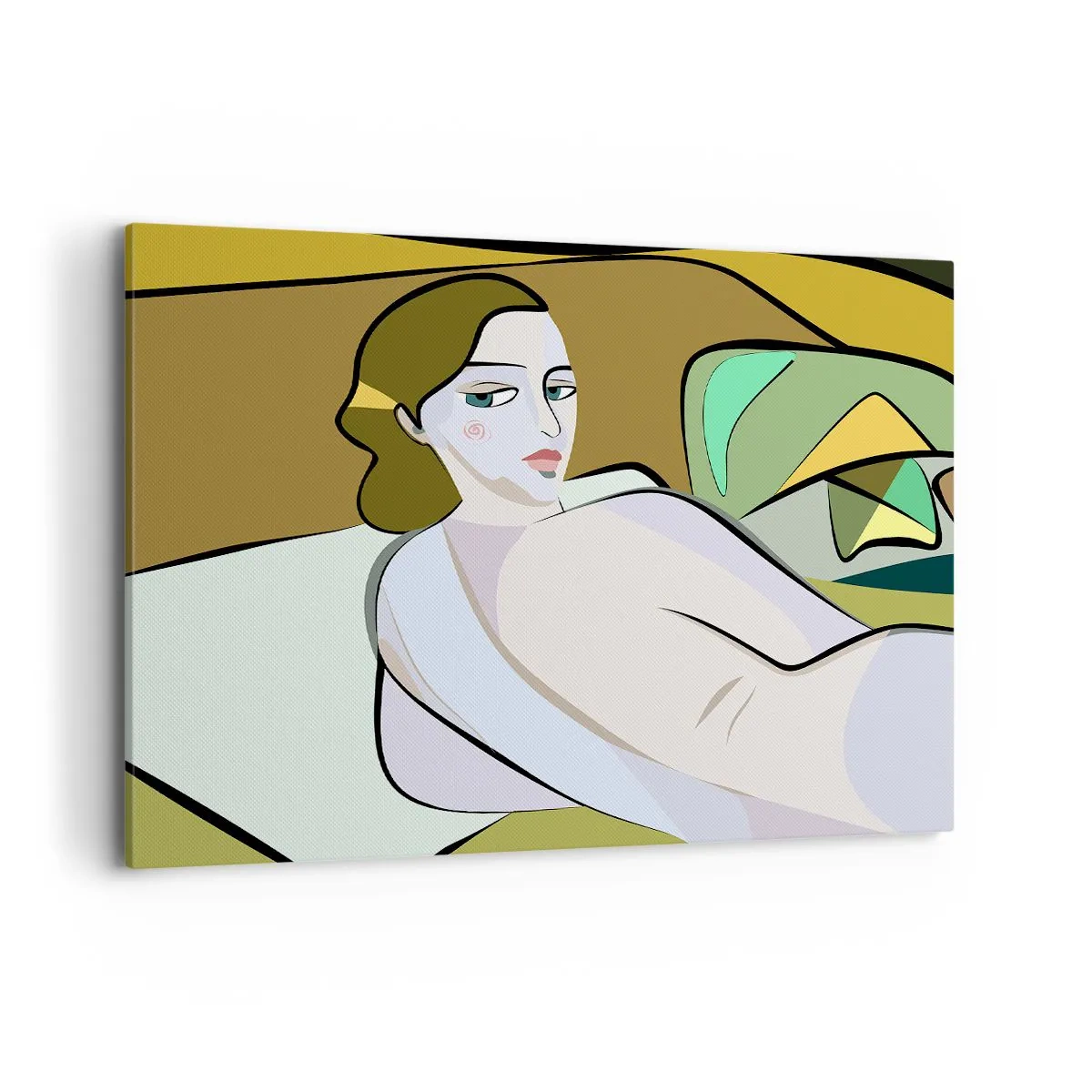 Impression sur toile - Image sur toile - Figure abstraite dans un style moderne - 100x70cm - Portrait intime - Décoration murale moderne pour le salon et la chambre ARTTOR