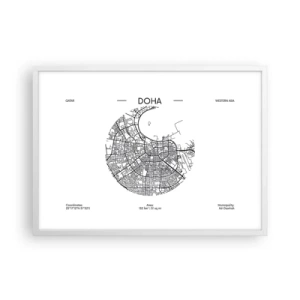 Affiche dans un cadre blanc - Poster - Anatomie de Doha - 70x50 cm