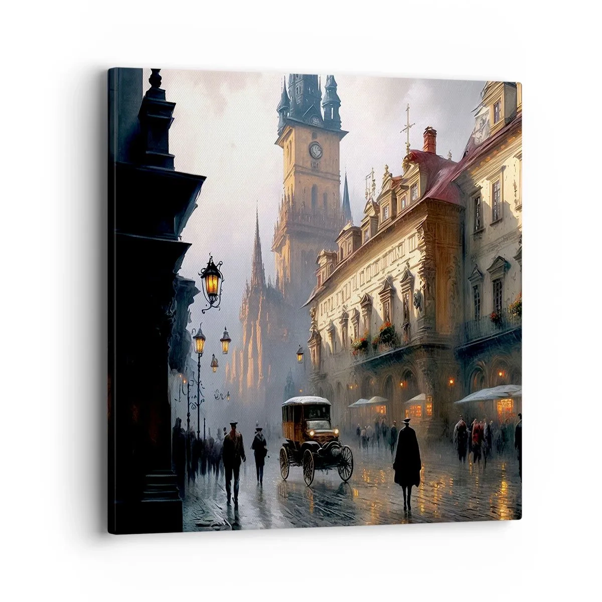 Impression sur toile - Image sur toile - Le charme d'une soirée pragoise - 40x40 cm