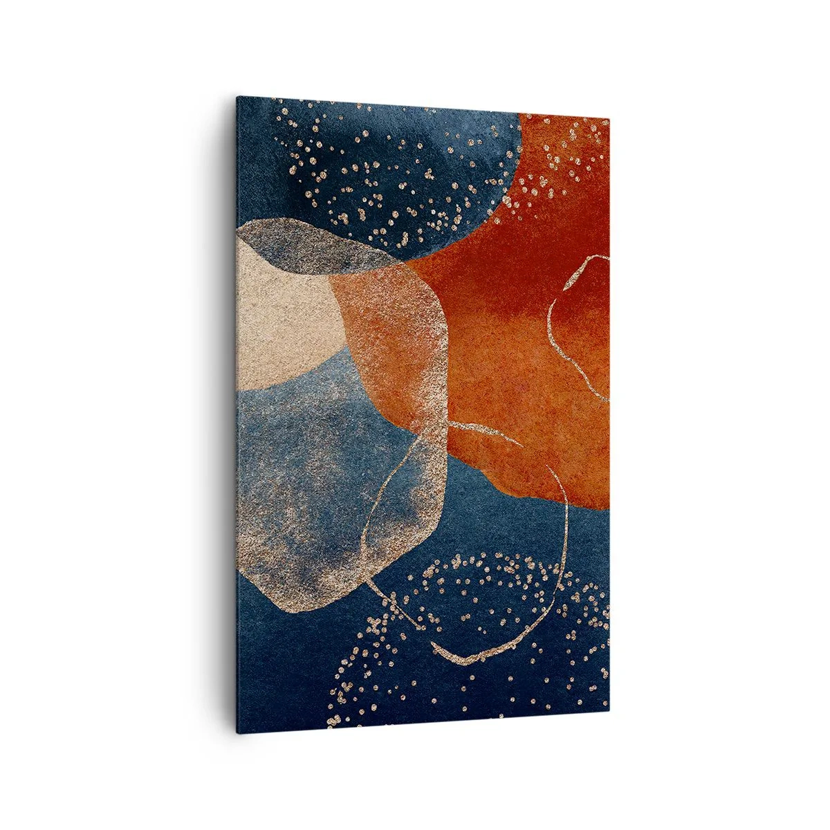 Impression sur toile - Image sur toile - Formes abstraites dans des tons de rouge et de bleu - 80x120cm - La légèreté de l'être - Décoration murale moderne pour le salon et la chambre ARTTOR