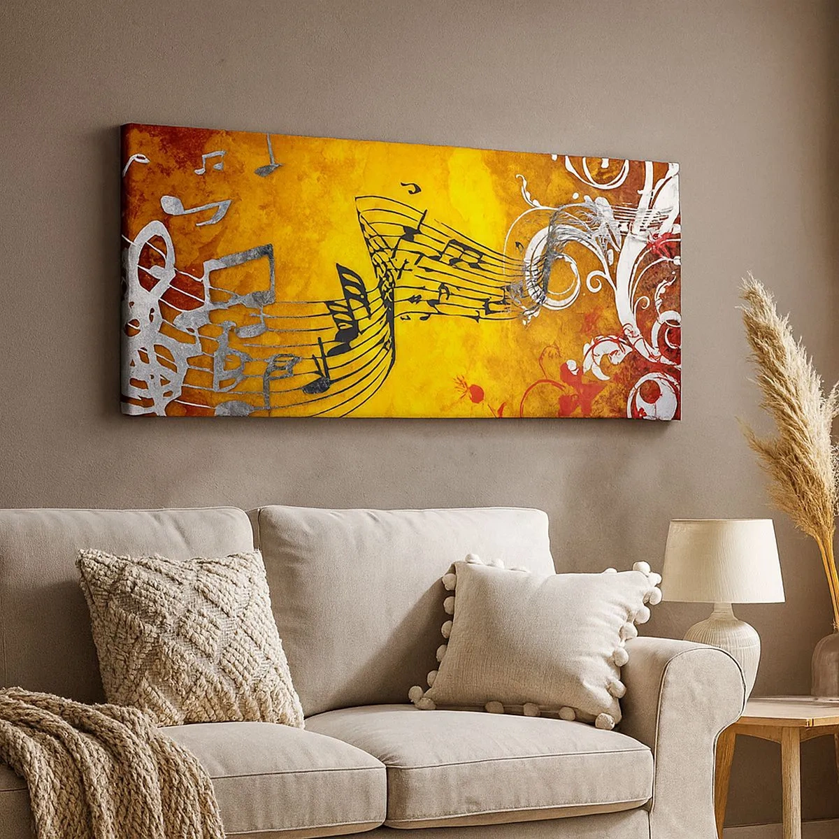 Impression sur toile - Image sur toile - Que la musique coule - 100x40 cm