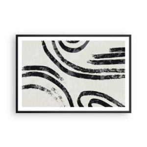 Affiche dans un cadre noir - Poster - À moitié arrêté - 91x61 cm