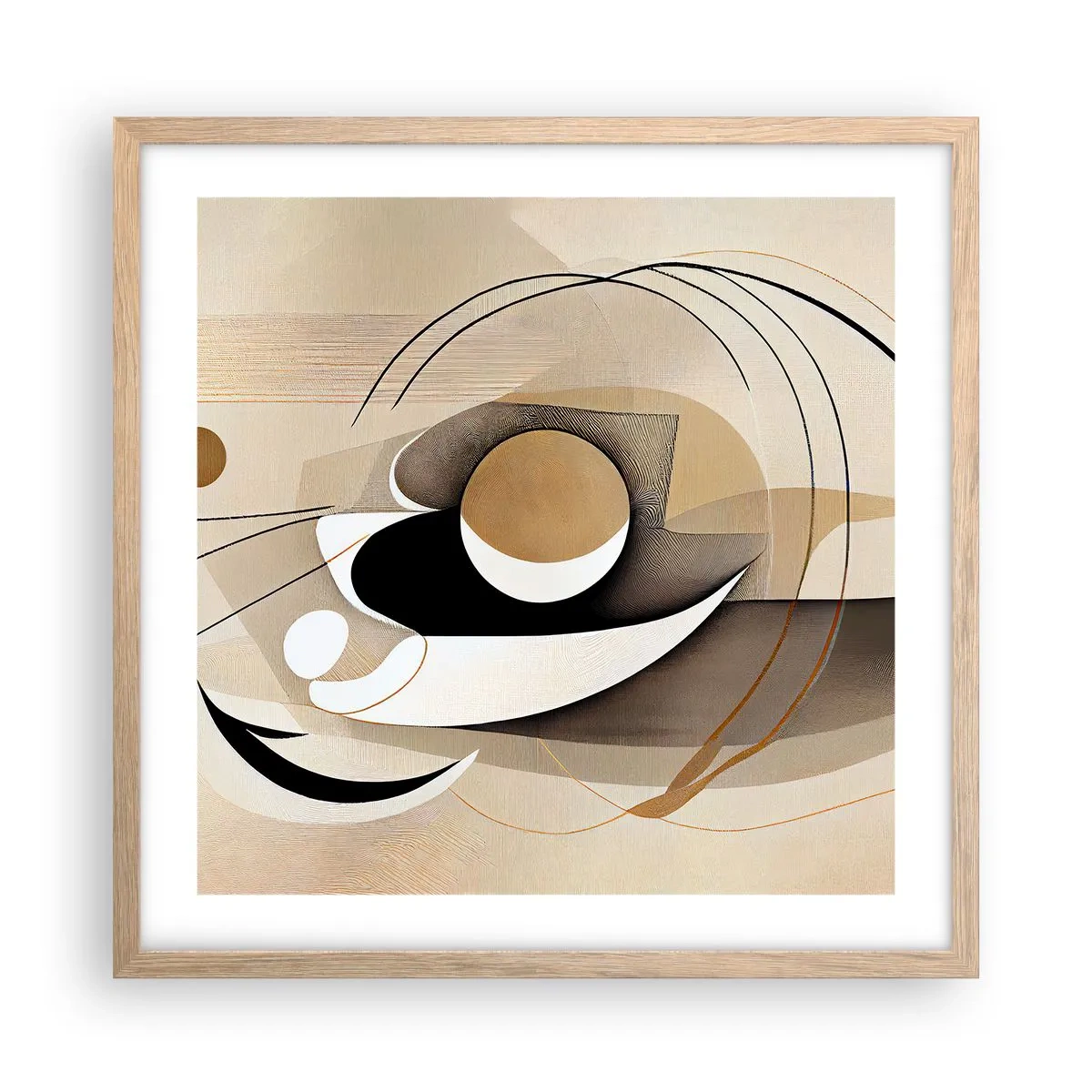 Affiche dans un chêne clair - Poster - Composition : l'essence des choses - 50x50 cm