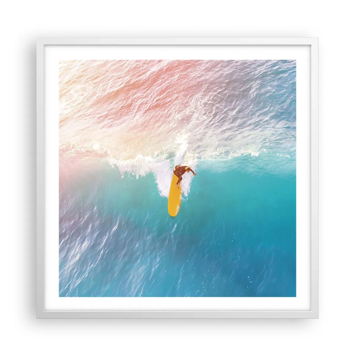 Affiche dans un cadre blanc - Poster - Le cavalier de l'océan - 60x60 cm