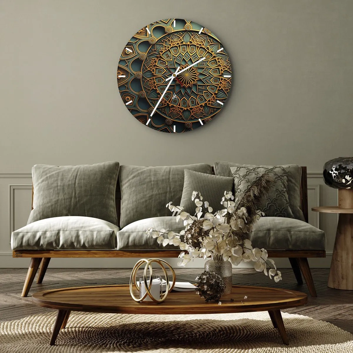 Horloge murale - Pendule murale - Dans une ambiance arabe - 30x30 cm