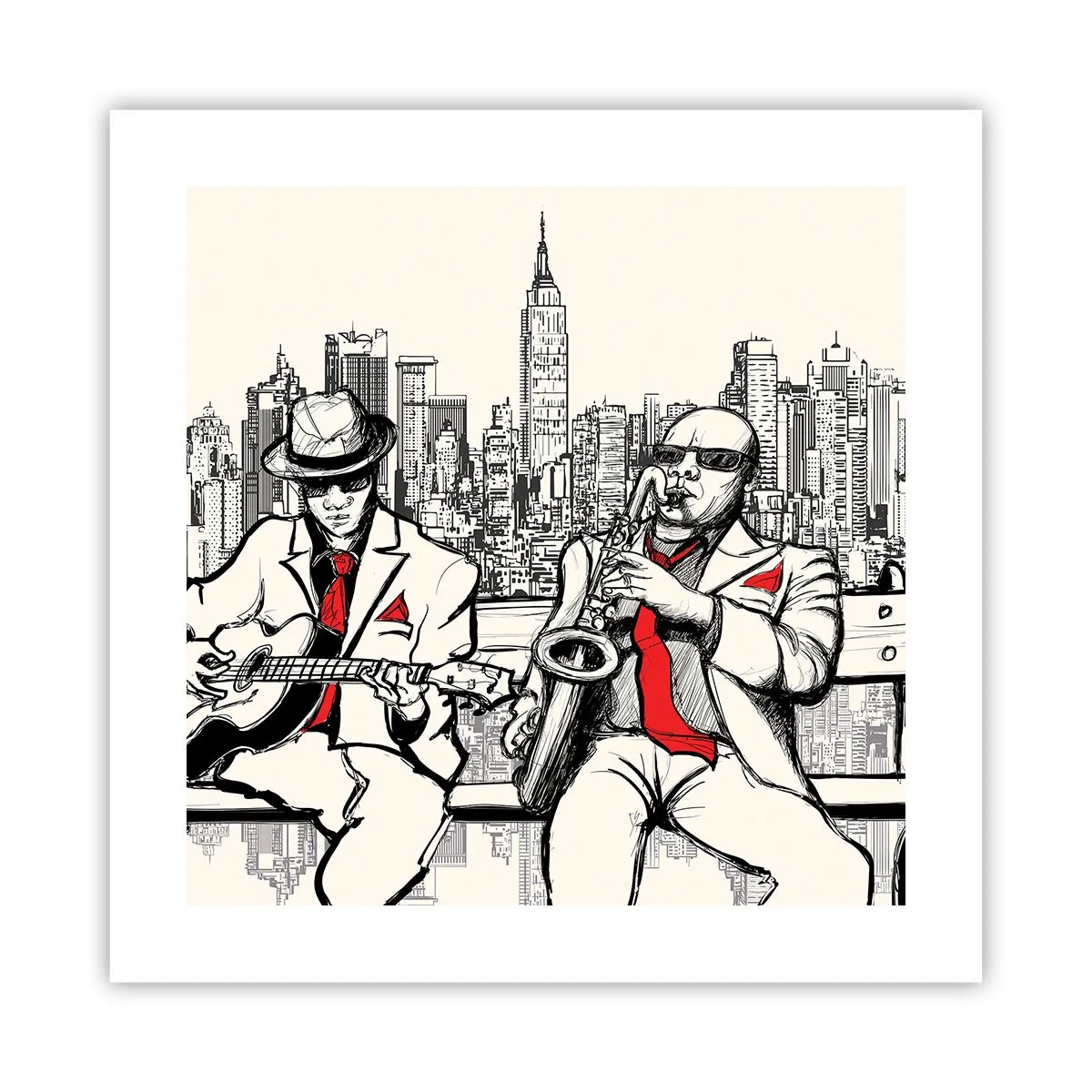 Affiche - Poster - improvisation new-yorkaise - 40x40 cm