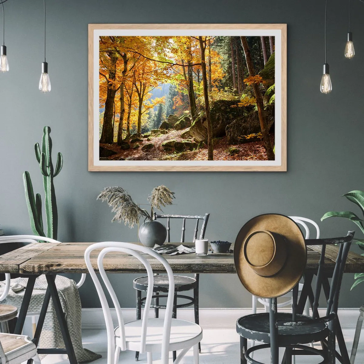 Affiche dans un chêne clair - Poster - Il est temps de se détendre - 50x40 cm