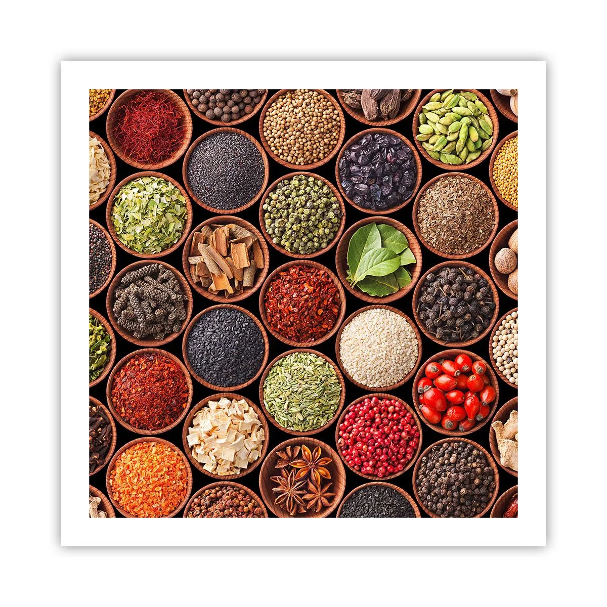 Affiche - Poster - Toutes les saveurs du monde - 60x60 cm