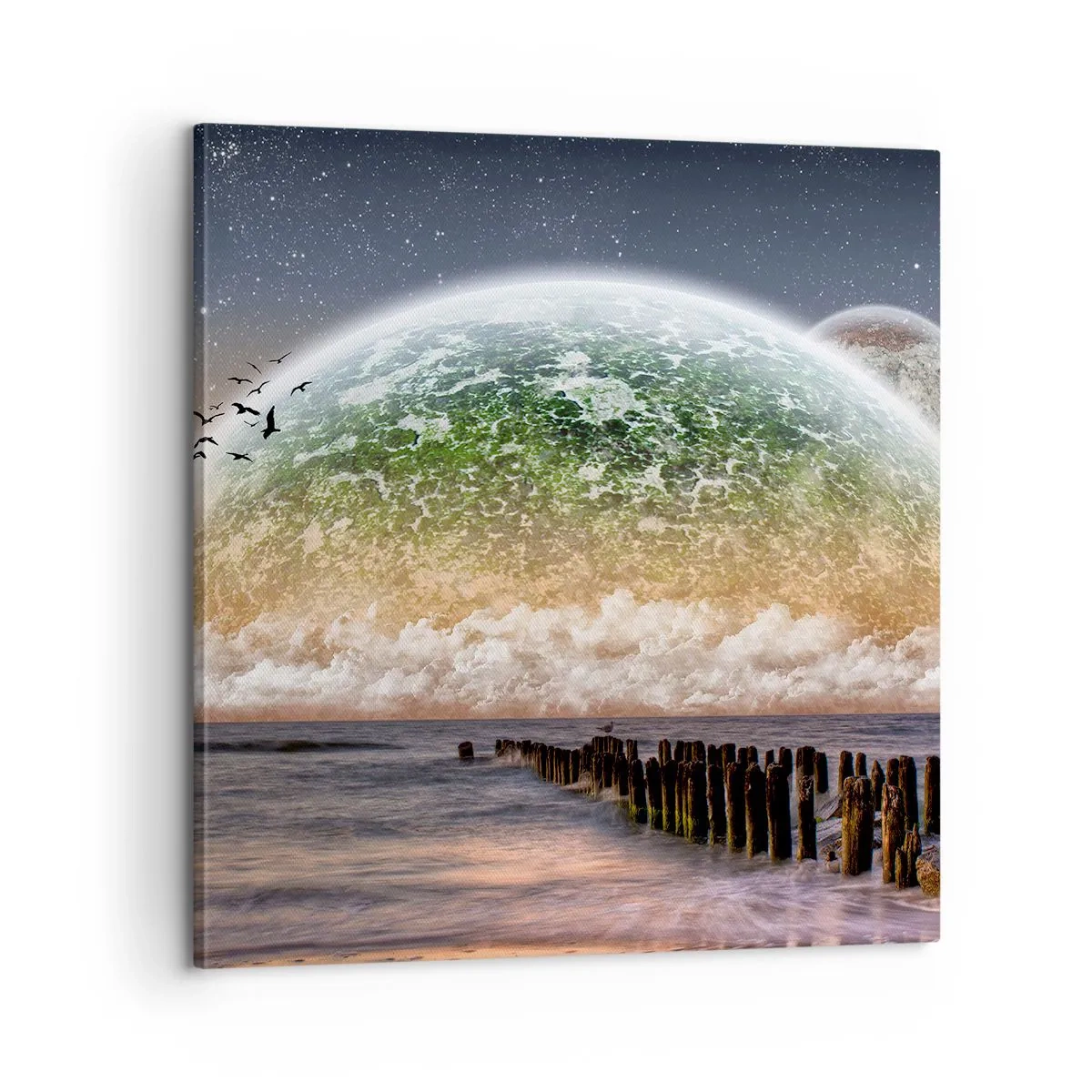 Impression sur toile - Image sur toile - Et le monde est sorti de l'eau - 60x60 cm