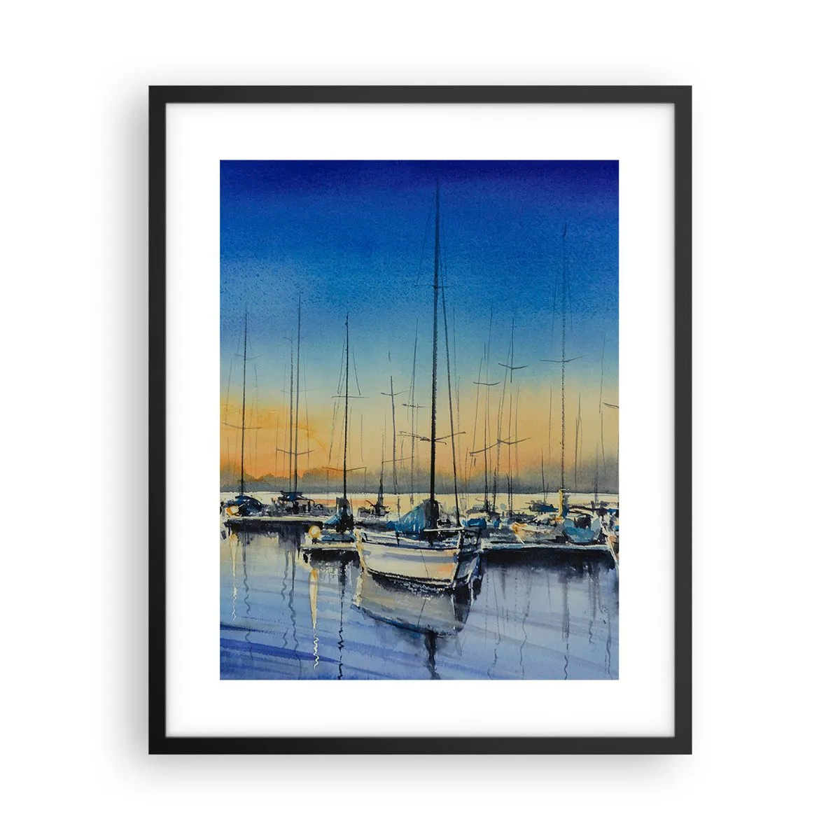 Affiche dans un cadre noir - Poster - Fin d'une belle journée - 40x50 cm