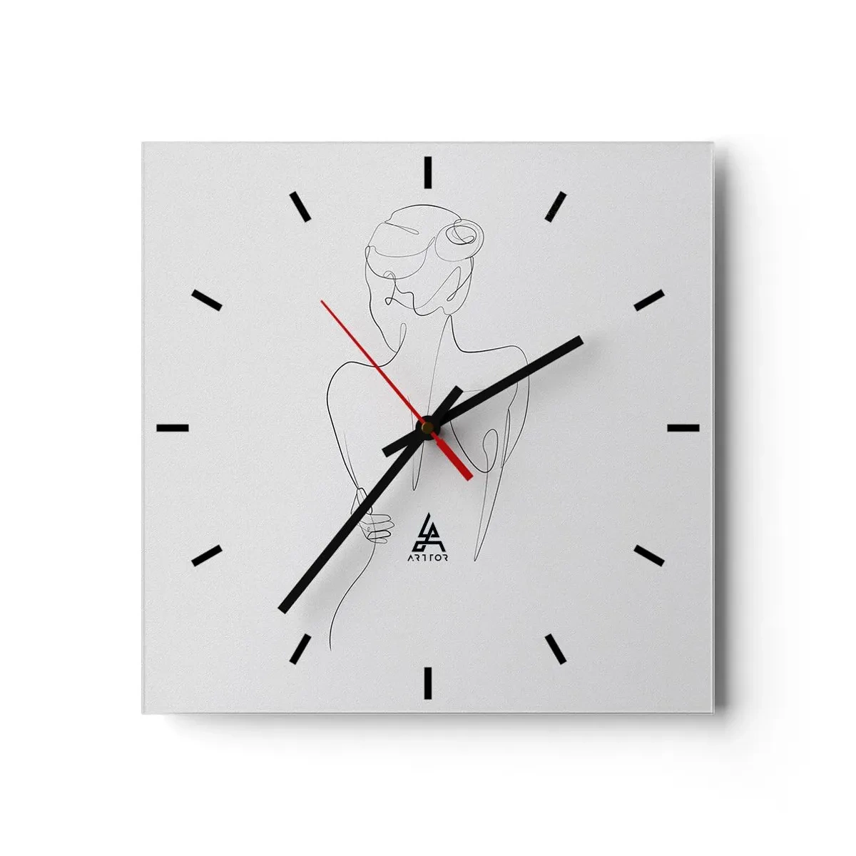 Horloge murale - Pendule murale - Musique corporelle - 40x40 cm