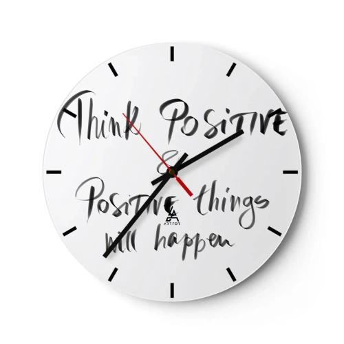 Horloge murale - Pendule murale - Inscription motivationnelle dans un style artistique - 30x30cm - Comment vivre? - Décoration murale moderne pour le salon, la cuisine et la chambre ARTTOR