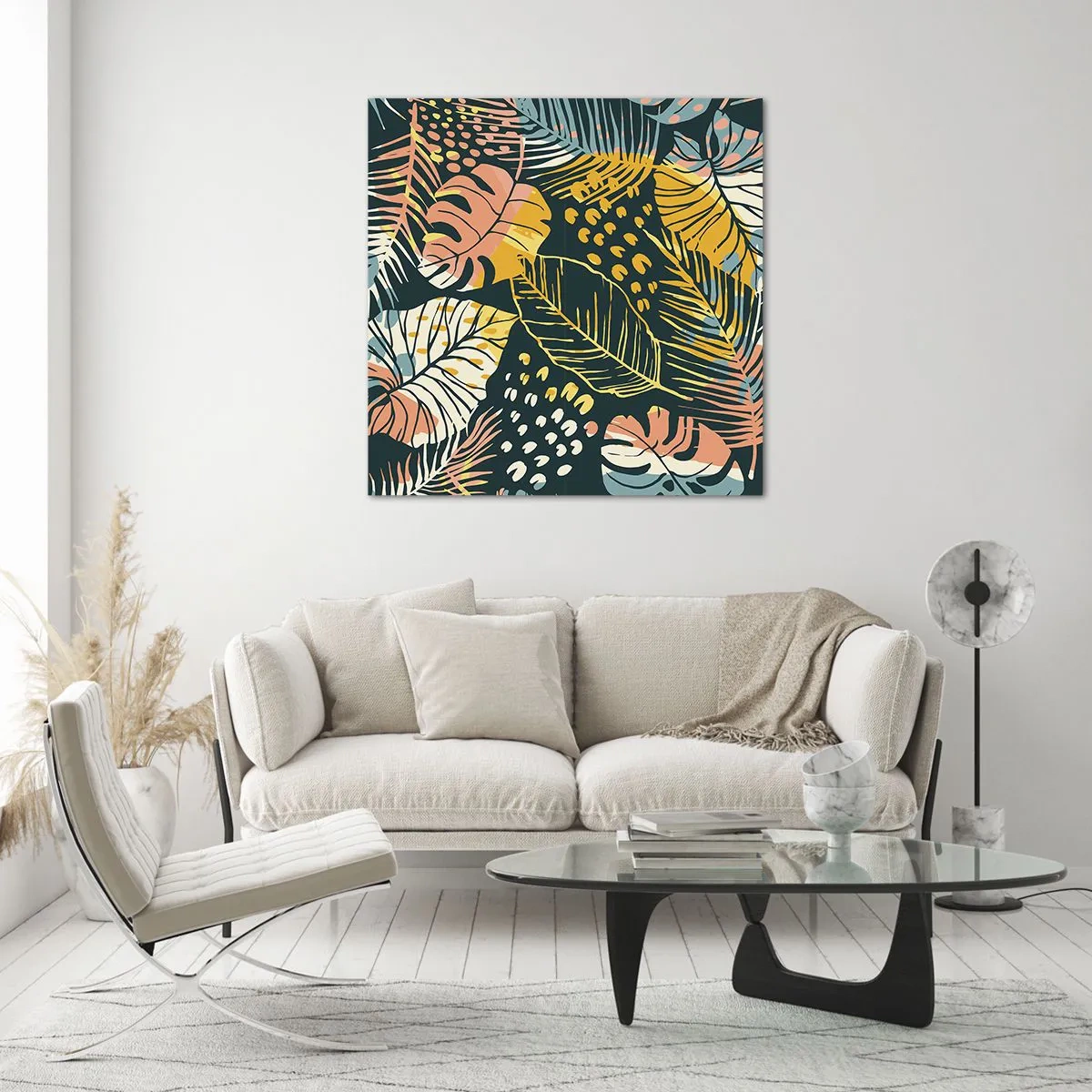 Impression sur verre - Image sur verre - Fantaisie feuillue - 50x50 cm