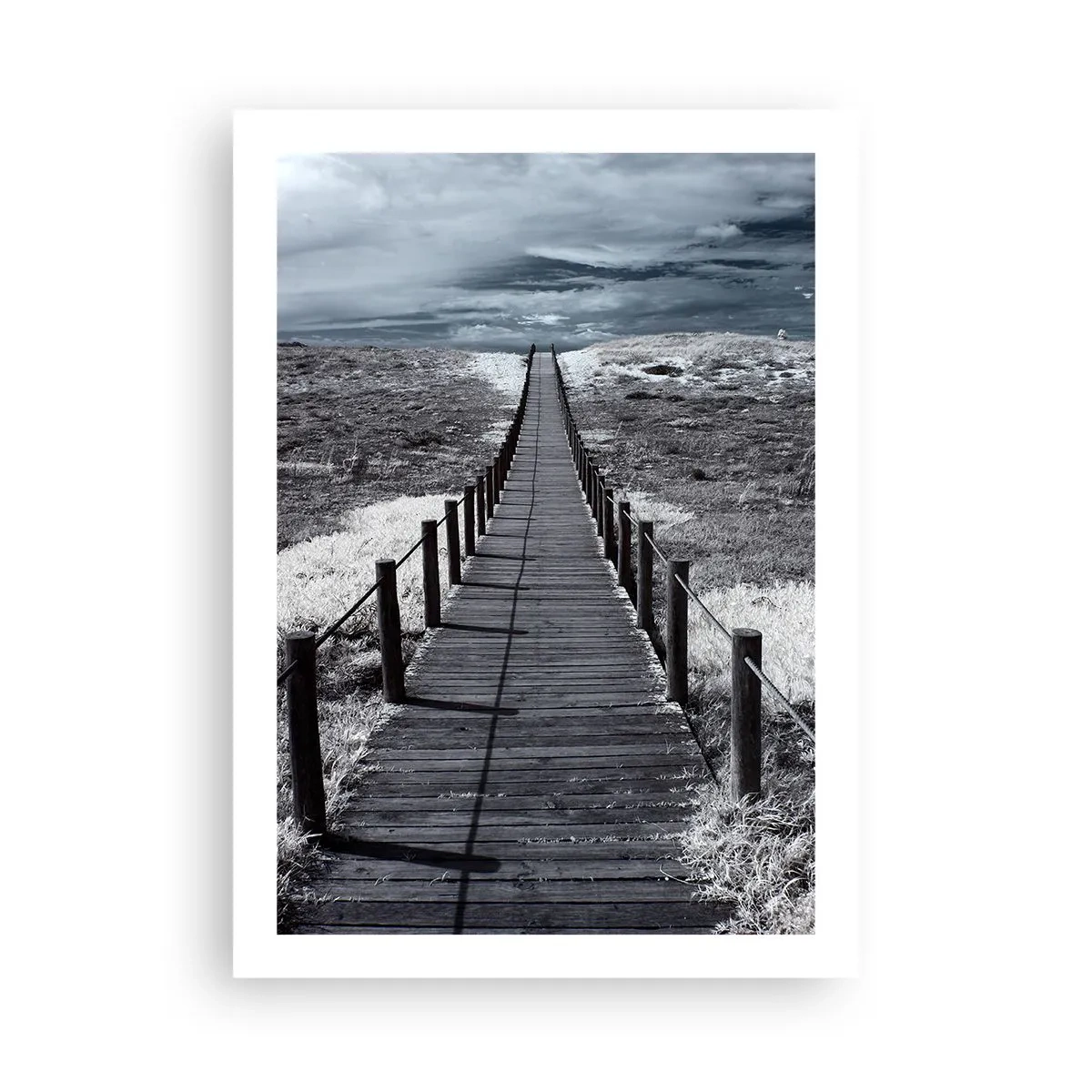 Affiche - Poster - Un chemin de bois vers l'inconnu - 50x70cm - Jusqu'au rivage - Décoration murale moderne pour le salon et la chambre ARTTOR