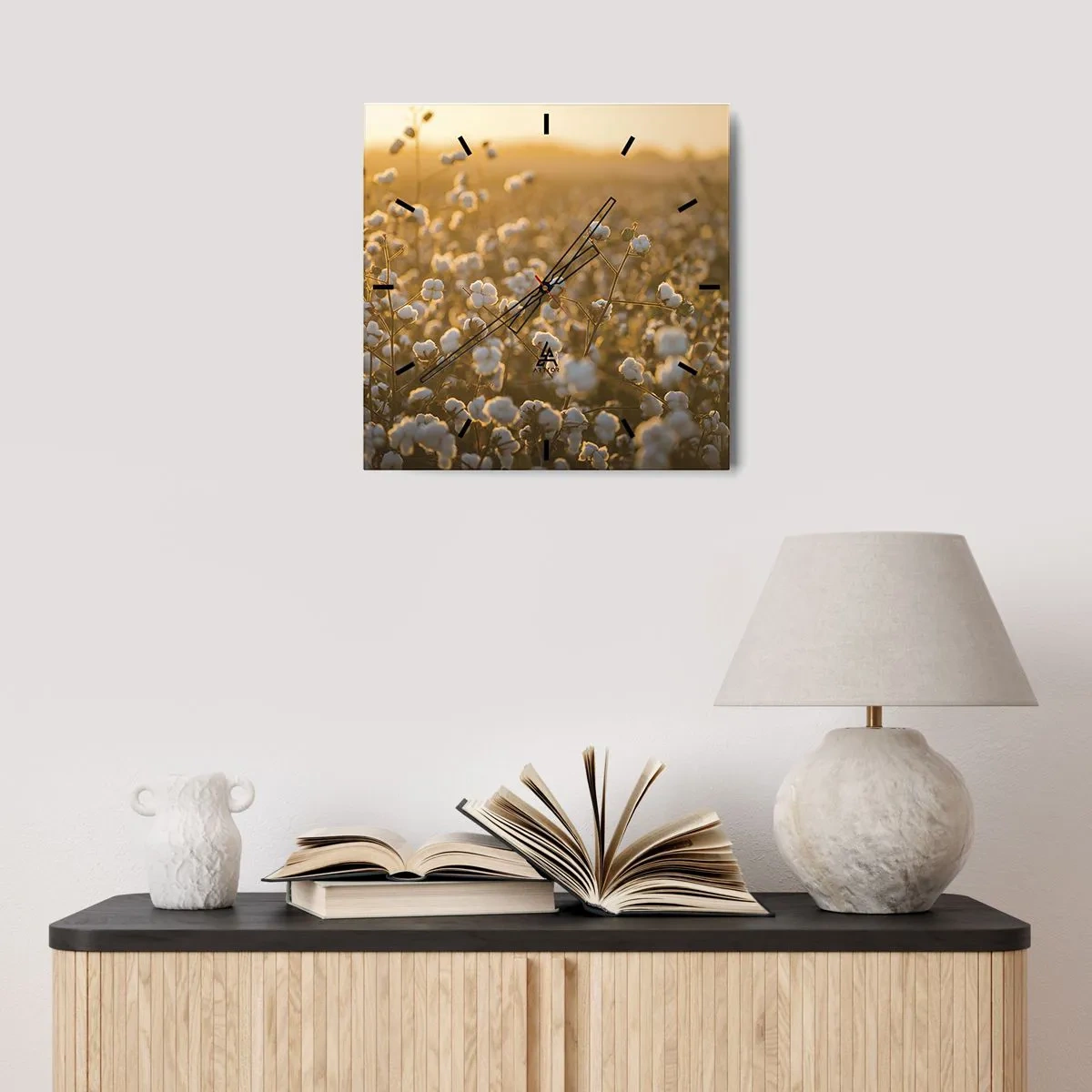 Horloge murale - Pendule murale - Champ moelleux - 40x40 cm