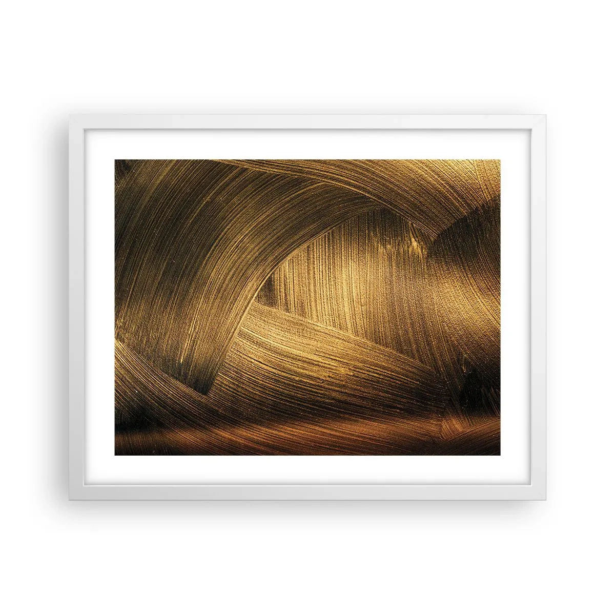 Affiche dans un cadre blanc - Poster - Dans un labyrinthe en or - 50x40 cm