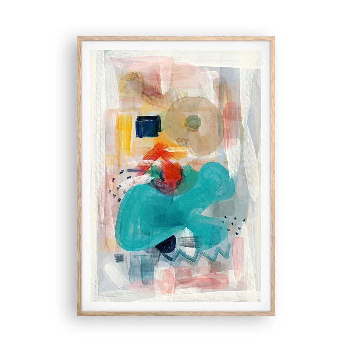 Affiche dans un chêne clair - Poster - Jeu de couleurs - 70x100 cm