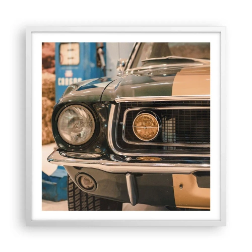 Affiche dans un cadre blanc - Poster - Rencontre avec une légende - 60x60 cm