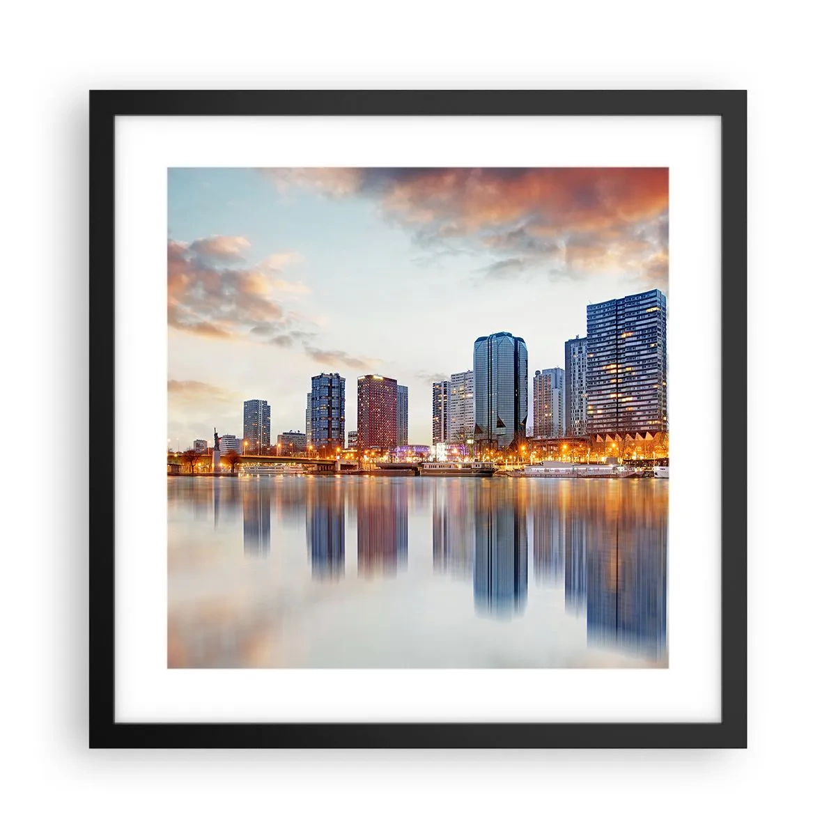 Affiche dans un cadre noir - Poster - La tranquillité monumentale de Paris - 40x40 cm