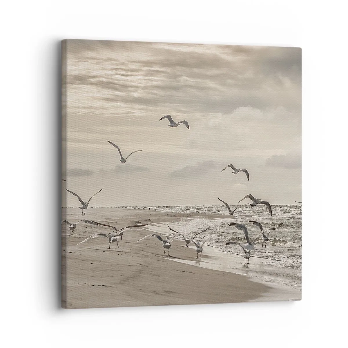 Impression sur toile - Image sur toile - Le bruit de la mer, le chant des oiseaux - 30x30 cm