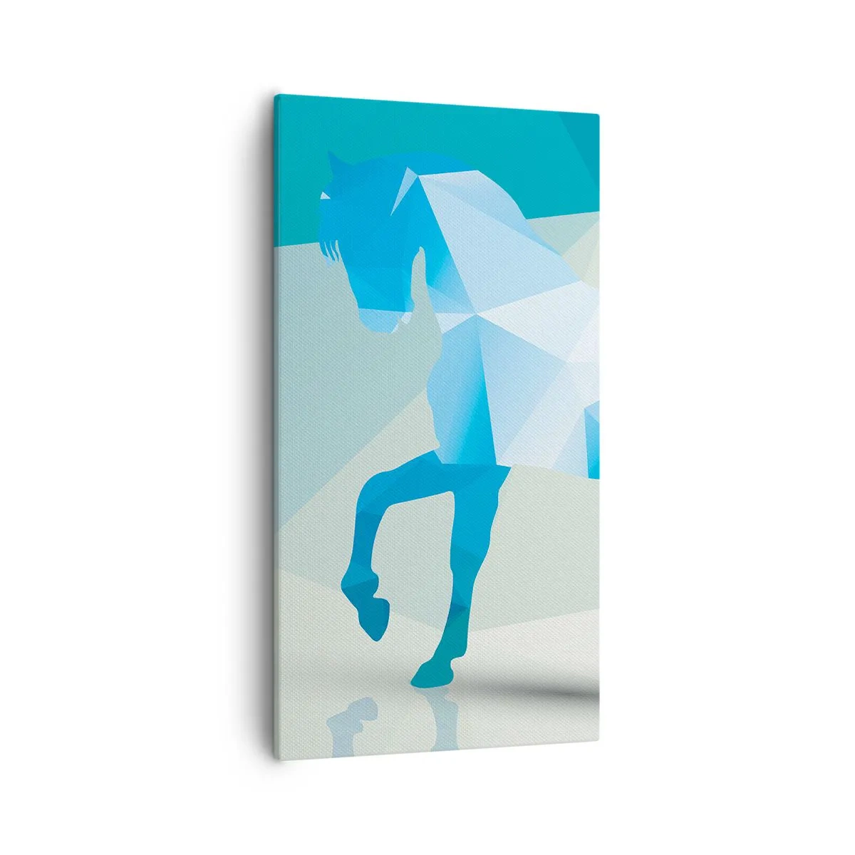 Impression sur toile - Image sur toile - Cheval géométrique en turquoise - 55x100 cm