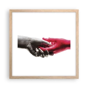 Affiche dans un chêne clair - Poster - Ensemble, bien que différents - 40x40 cm