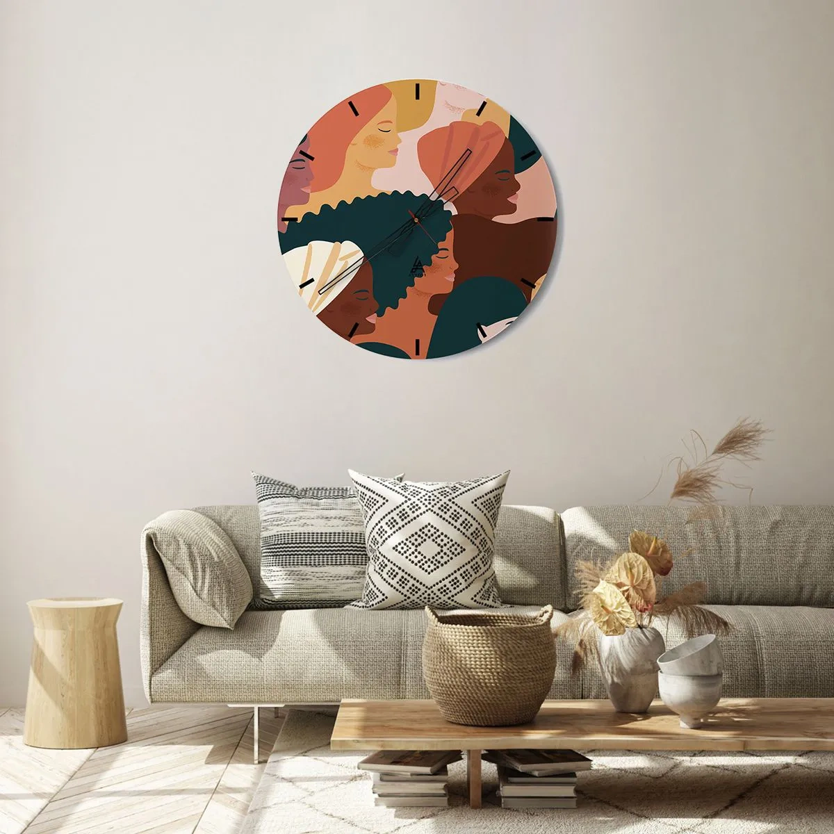 Horloge murale - Pendule murale - Uniquement la féminité - 40x40 cm