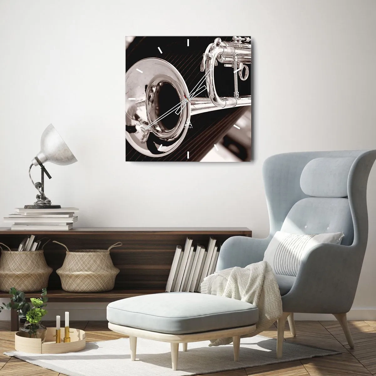 Horloge murale - Pendule murale - Voyage musical vers les années 30 - 30x30 cm