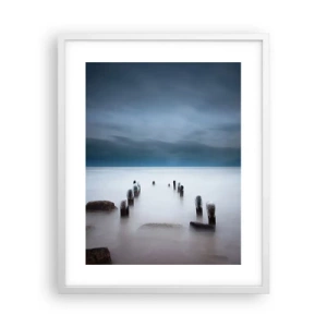 Affiche dans un cadre blanc - Poster - Lac pensif - 40x50 cm