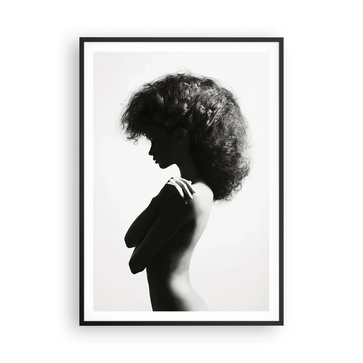 Affiche dans un cadre noir - Poster - Comme une fleur au bout d'une fine tige - 70x100 cm