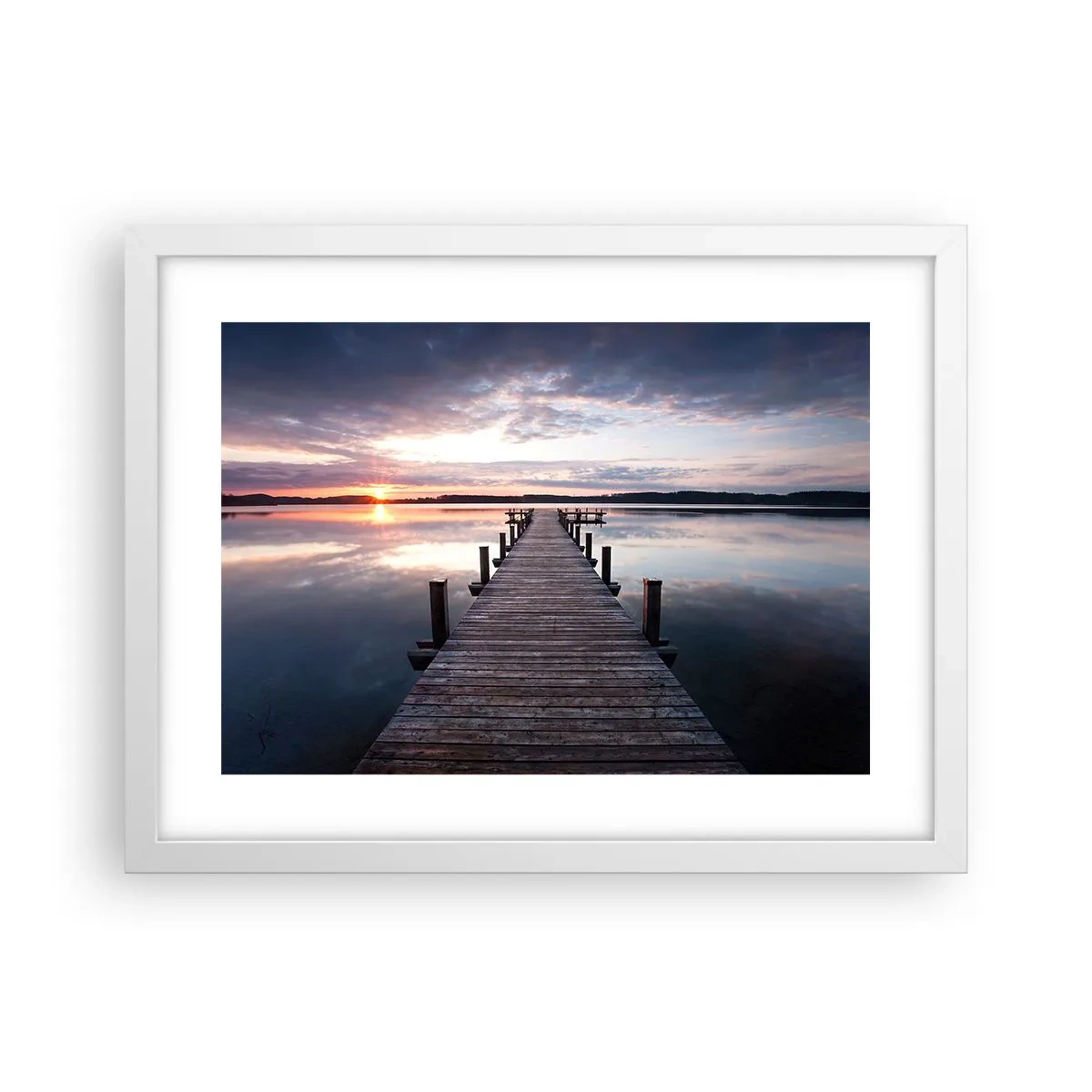 Affiche dans un cadre blanc - Poster - Une frontière tranquille entre le jour et la nuit - 40x30 cm