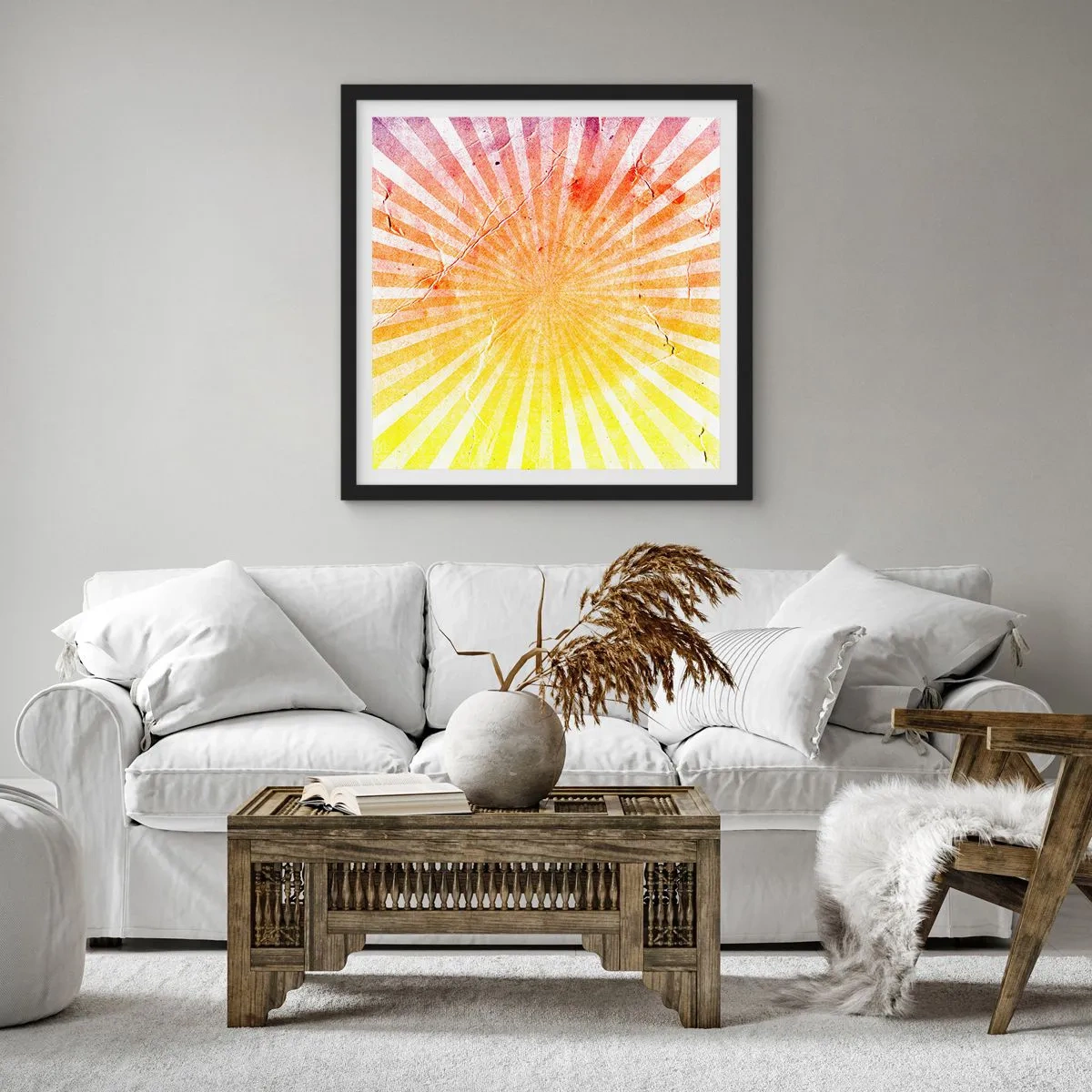 Affiche dans un cadre noir - Poster - Levant et couchant - 50x50 cm