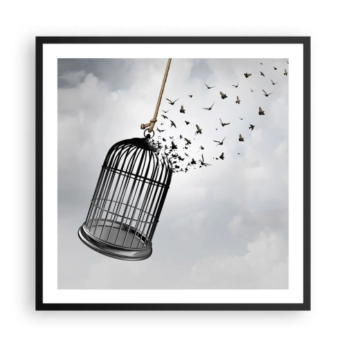 Affiche dans un cadre noir - Poster - Foie...Espoir...Liberté! - 60x60 cm