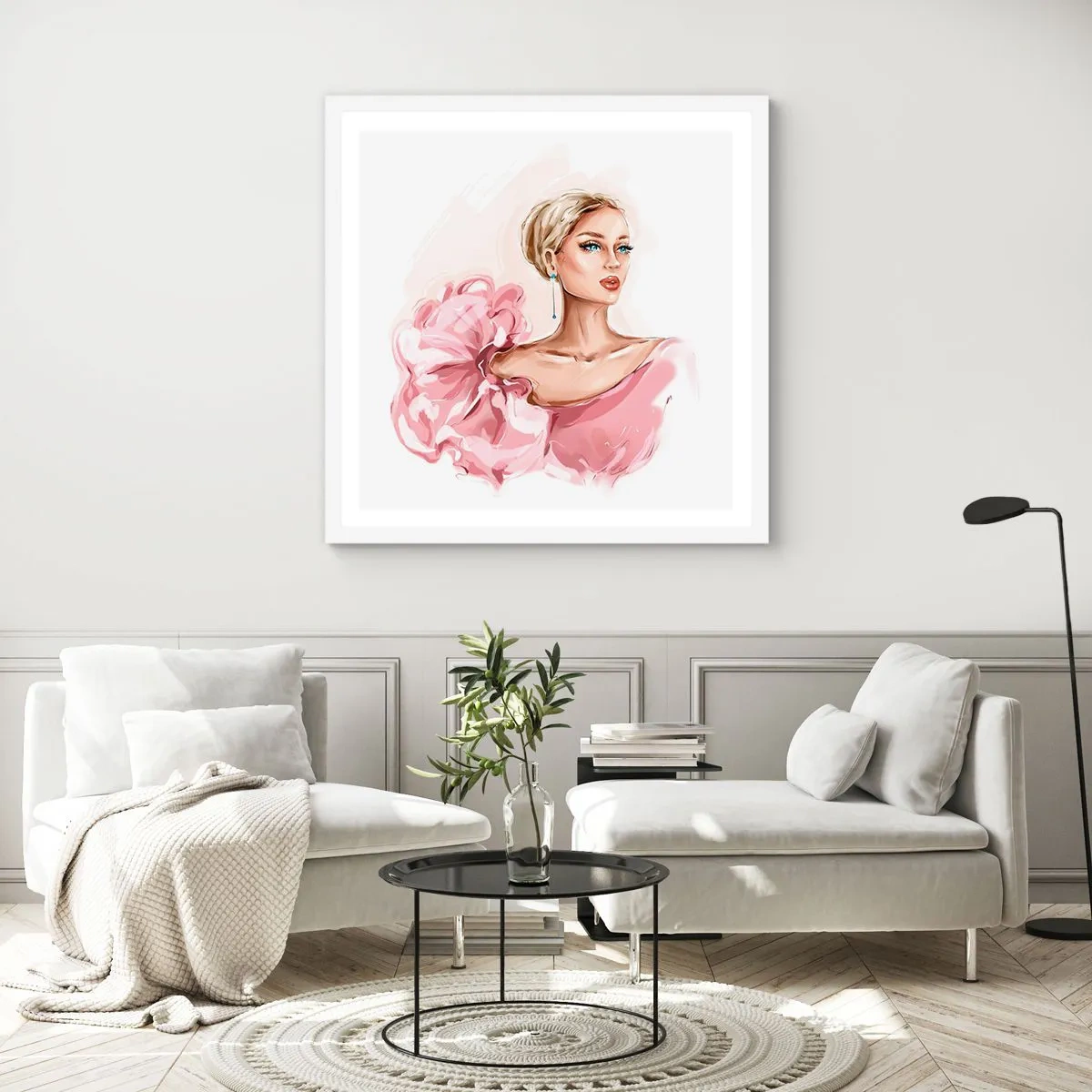 Affiche dans un cadre blanc - Poster - Comme peinte... - 30x30 cm