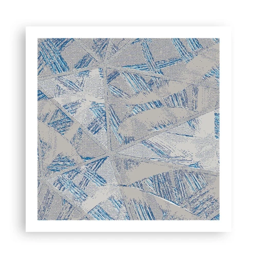 Affiche - Poster - Dans un labyrinthe bleu-gris - 60x60 cm