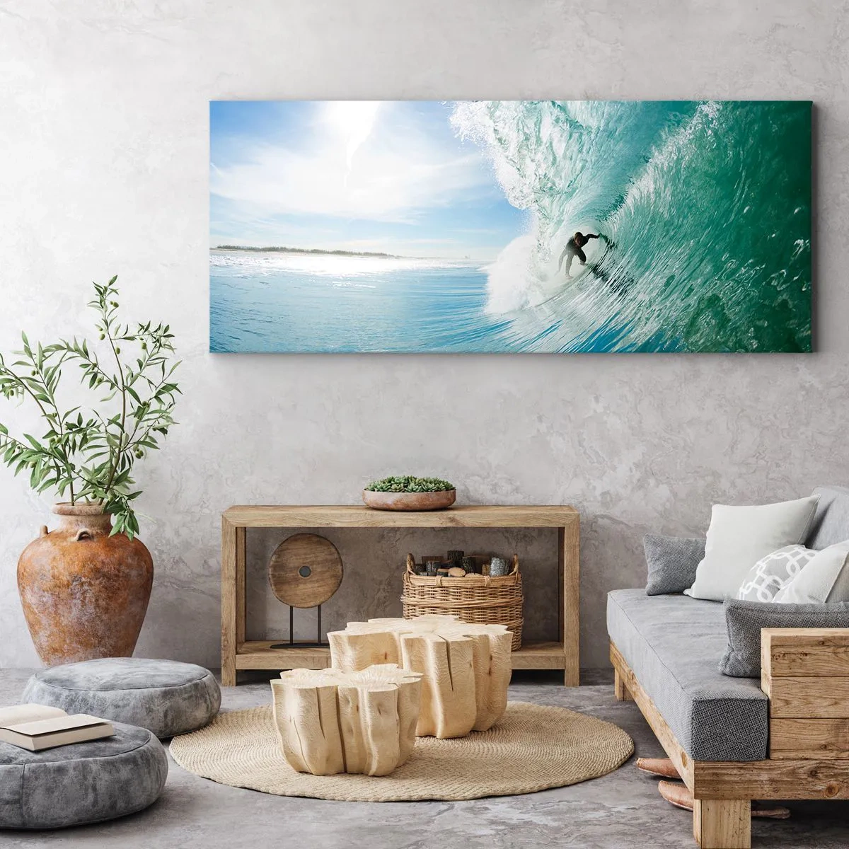 Impression sur toile - Image sur toile - Toujours sur la vague - 90x30 cm