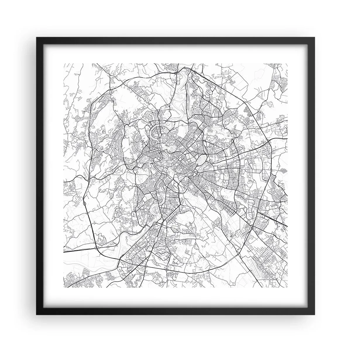 Affiche dans un cadre noir - Poster - Cercle romain - 50x50 cm