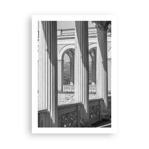 Affiche - Poster - Colonnes en architecture avec des ombres subtiles - 50x70cm - Arcade ensoleillée - Décoration murale moderne pour le salon et la chambre ARTTOR