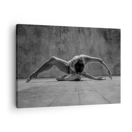 Impression sur toile - Image sur toile - Une danseuse dans une pose artistique - 70x50cm - Symétrie trouvée - Décoration murale moderne pour le salon et la chambre ARTTOR
