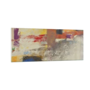 Impression sur verre - Image sur verre - Géométrie des couleurs - 100x40 cm