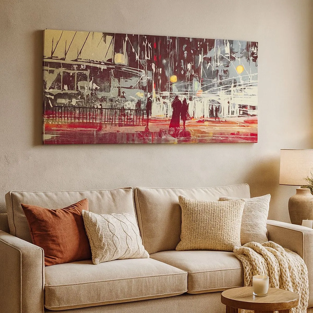 Impression sur toile - Image sur toile - Une grande traversée de ville - 100x40 cm