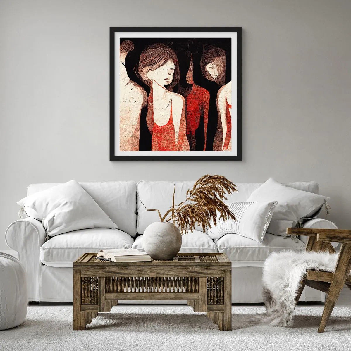 Affiche dans un cadre noir - Poster - Madones des ténèbres - 50x50 cm