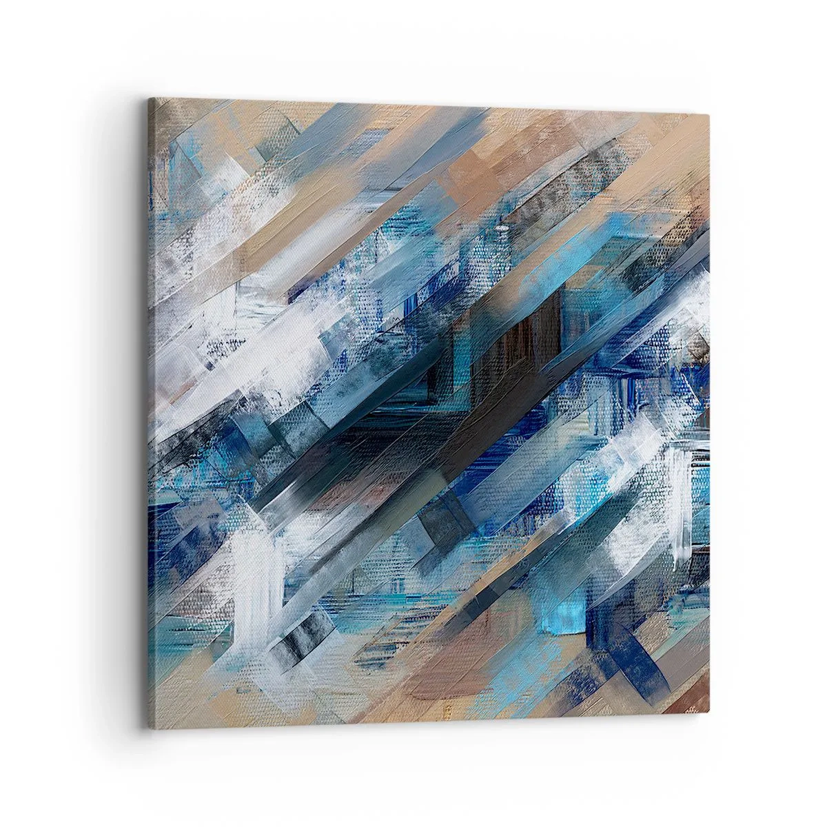 Impression sur toile - Image sur toile - Diagonale de bleus - 70x70 cm