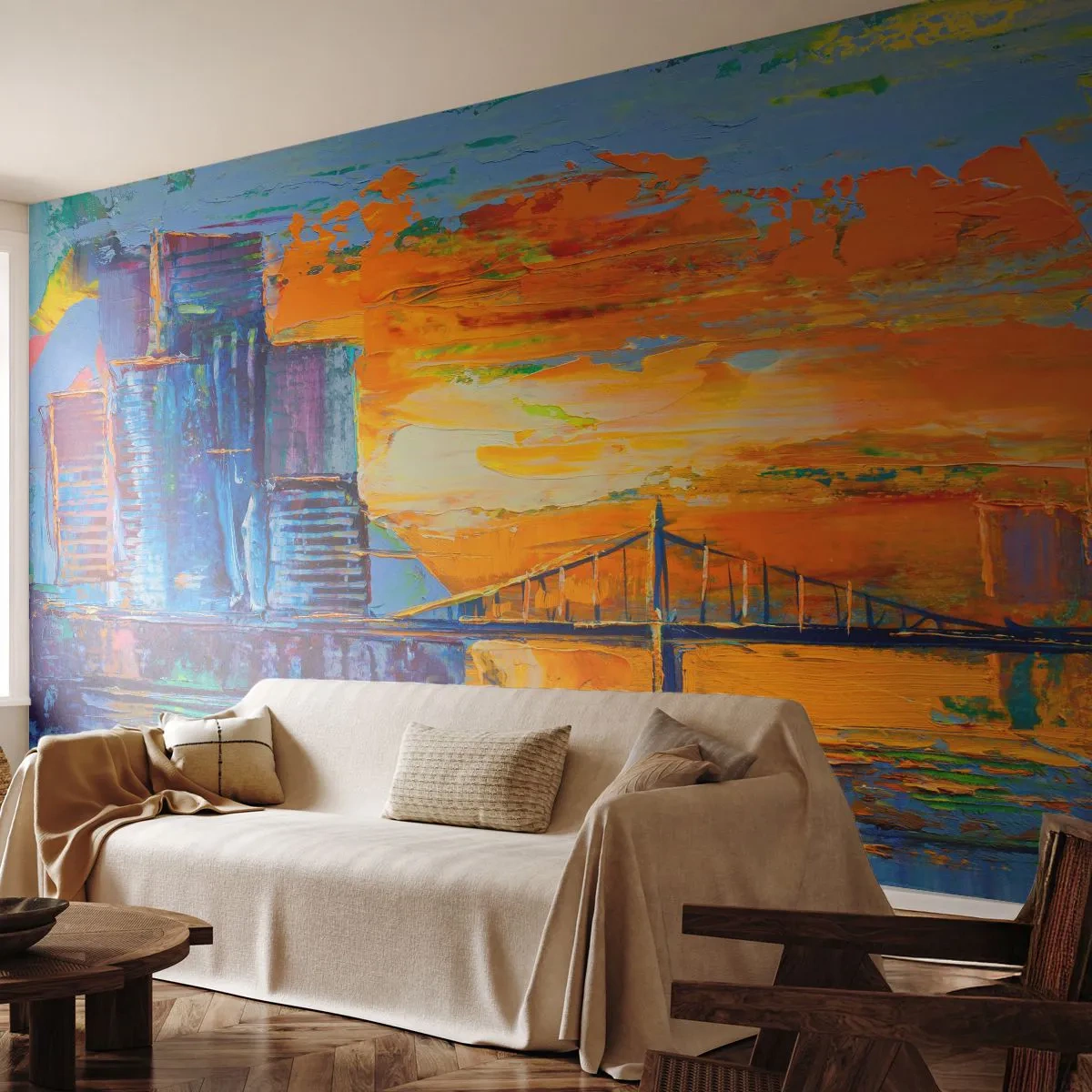 Papier Peint Photo Premium Canvas - Culture et nature - Abstraction, Ville, Morceau - 500x350 cm