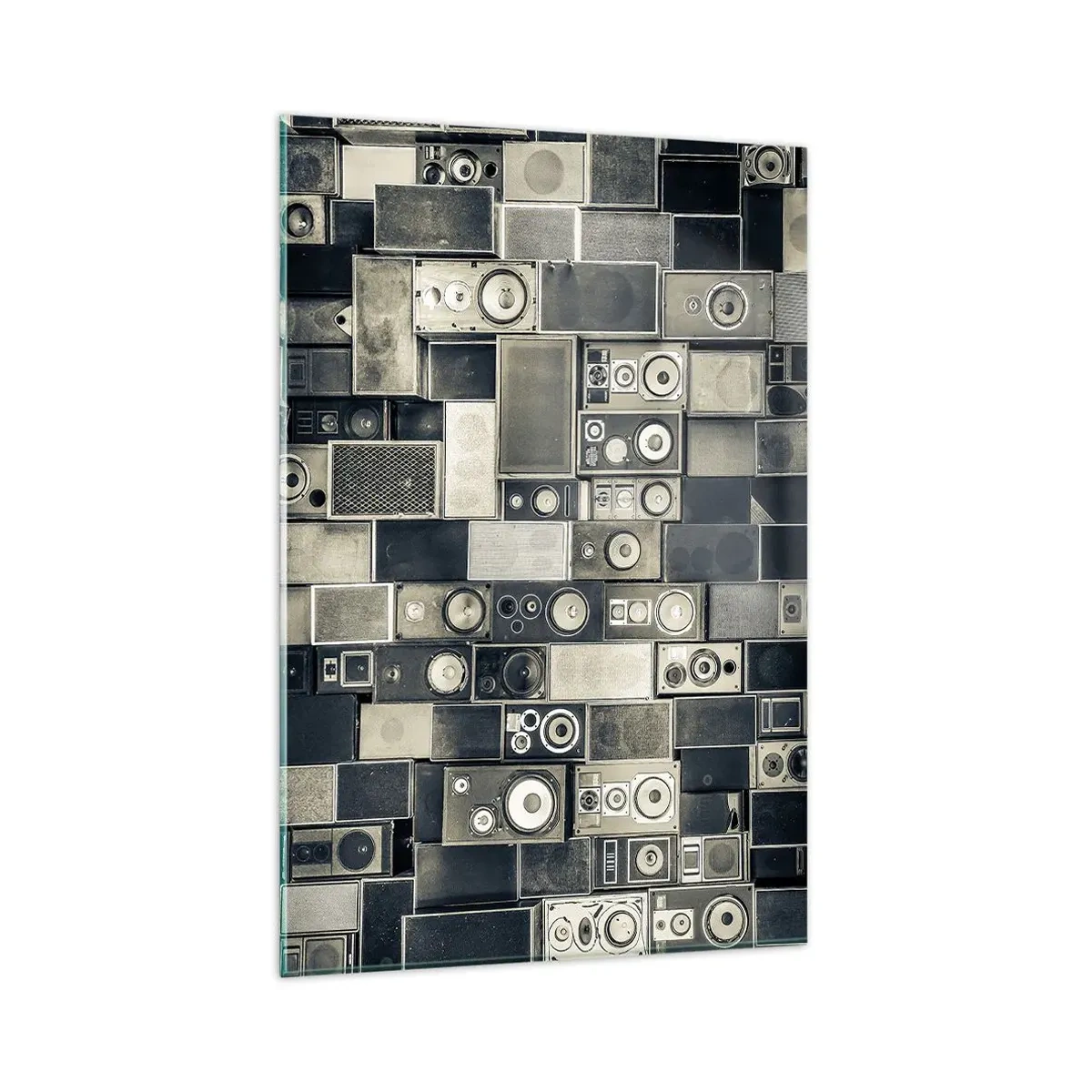 Impression sur verre - Image sur verre - Collection d'enceintes de style rétro - 80x120cm - Tout va bien - Décoration murale moderne pour le salon et la chambre ARTTOR